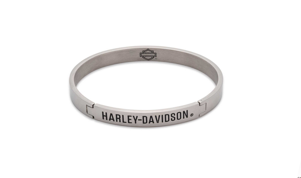 Harley-Davidson® Men's Hinged Bangle Bracelet – 9", 34B00173