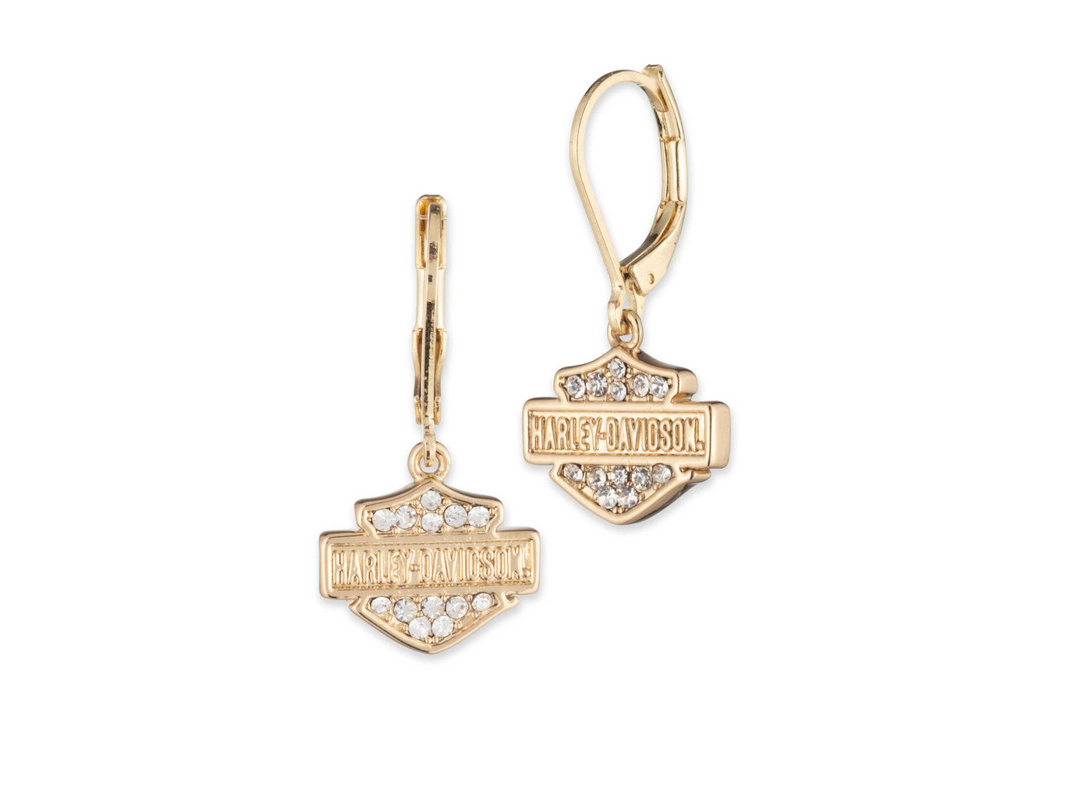 Harley-Davidson® Women's Drop Earrings – Gold, 34G00145