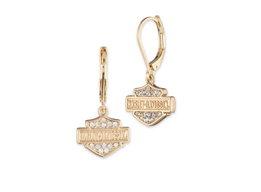Harley-Davidson® Women's Drop Earrings – Gold, 34G00145