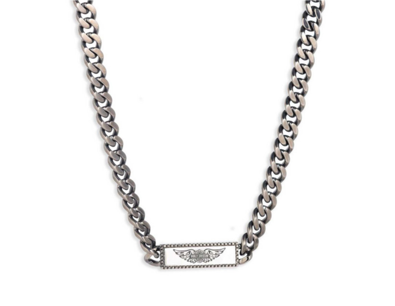 Harley-Davidson® Men's Curb Chain Necklace – Silver, 34N00035