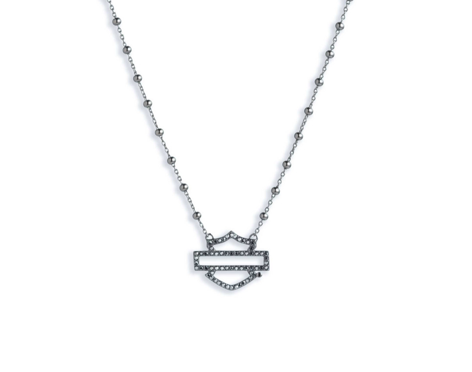 Harley-Davidson® Women's Bar & Shield Logo Necklace – Silver, 34N00156