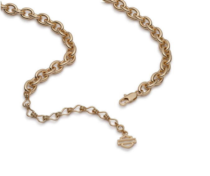 Harley-Davidson® Women's Bar & Shield Necklace – Gold, 34N00162