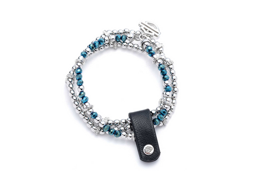 Harley-Davidson® Women's Stretch Bead Bracelets, Silver, 34S00087