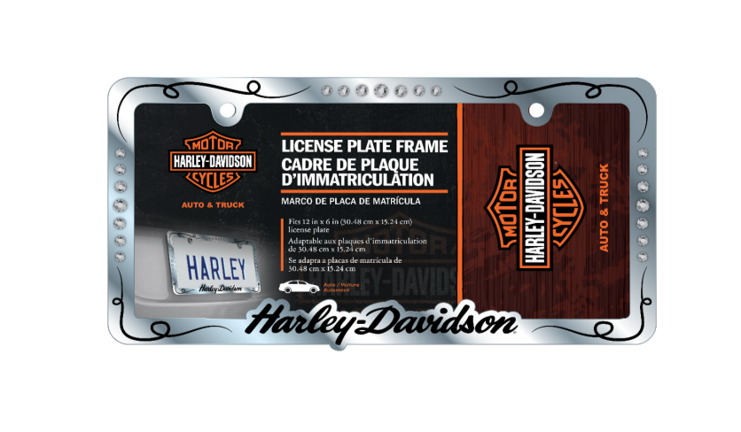Harley-Davidson® Script with Gemstones Premium Metal Auto License Plate Frame - CG42638