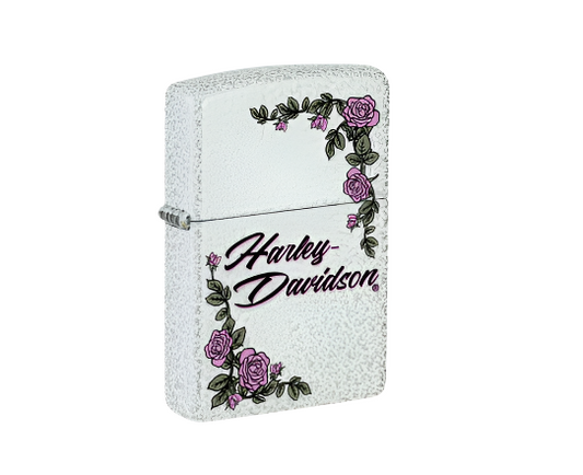 Harley-Davidson® Zippo 46759– Ice White Pink Flower