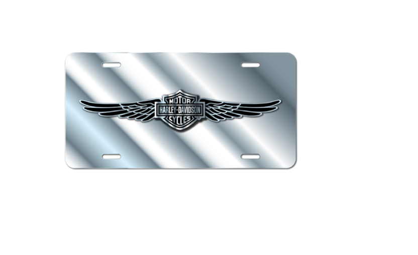 Harley-Davidson® Bar & Shield with Wings Premium Stainless Auto Plate with Emblem - CG55401