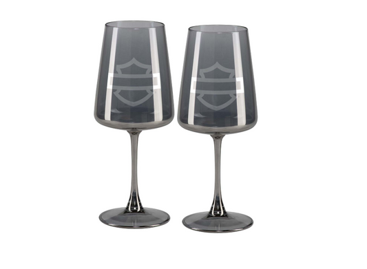 Harley-Davidson® Smoke Grey Wine Glasses - HDL-18820