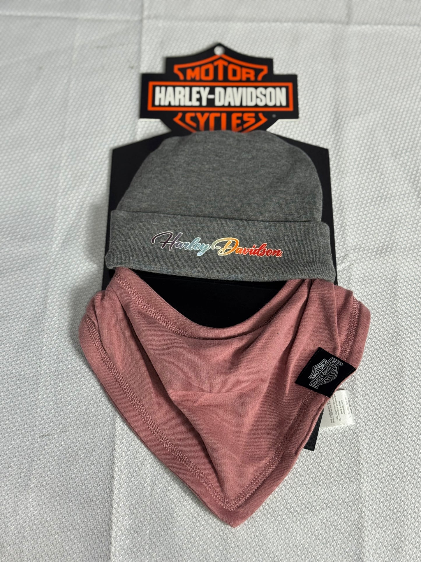 Newborn Girl Bib and Beanie Set