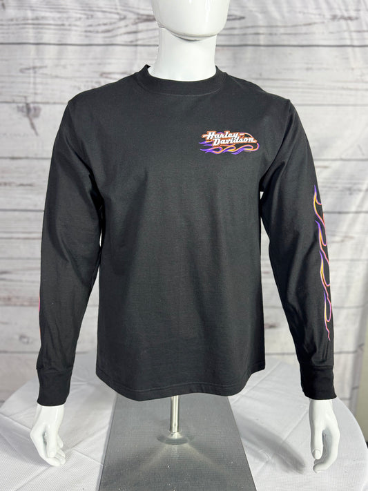 Harley Side Flame Long Sleeve Tee