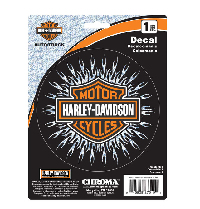 H-D Holographic Starburst B&S Decal