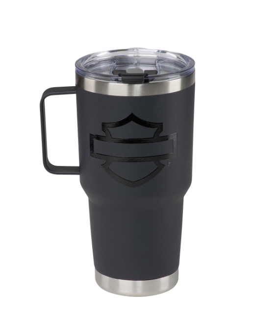 H-D Matte Black Travel Mug