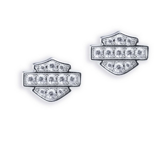 Harley-Davidson® Women's Stud Earrings - Silver, 34G00049