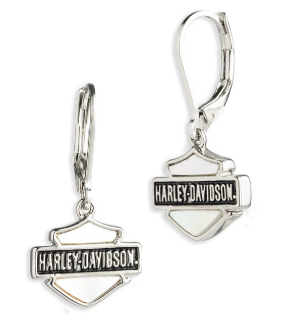 Harley-Davidson® Women's Drop Earrings - Silver, 34G00141