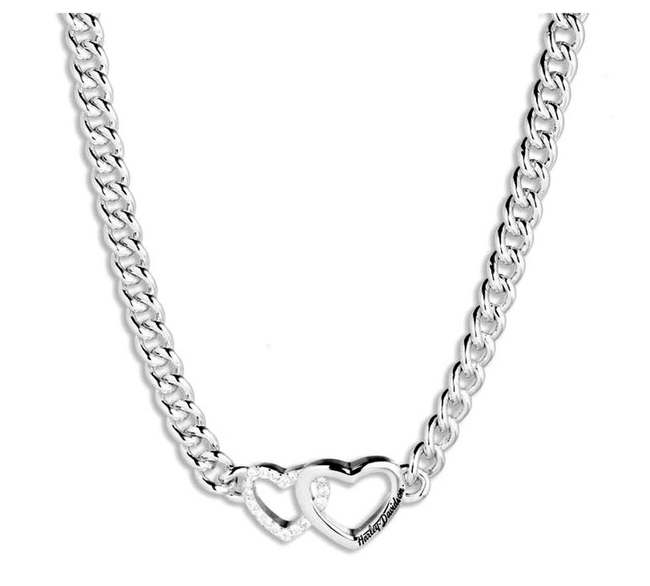 Harley-Davidson® Women's Heart Necklace - Silver, 34N00029