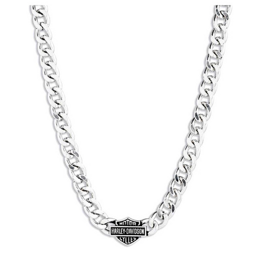 Harley-Davidson® Men's Curb Chain Necklace - Silver, 34N00033