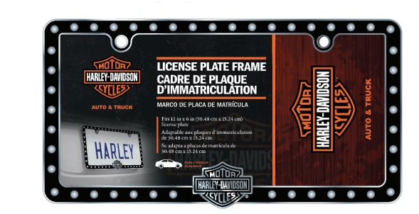 H-D B&S with Rivet Details License Plate Frame