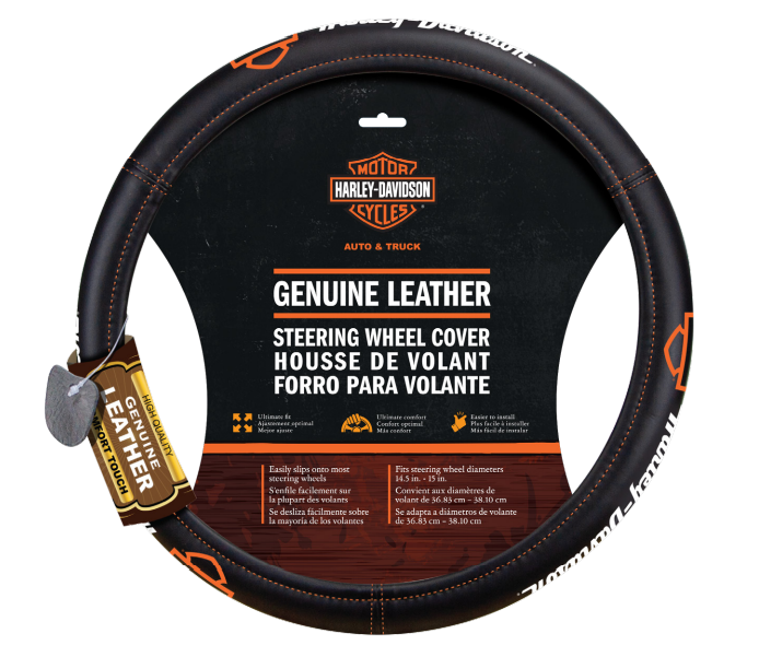 B&S Genuine Leather Steering Wheel Cover