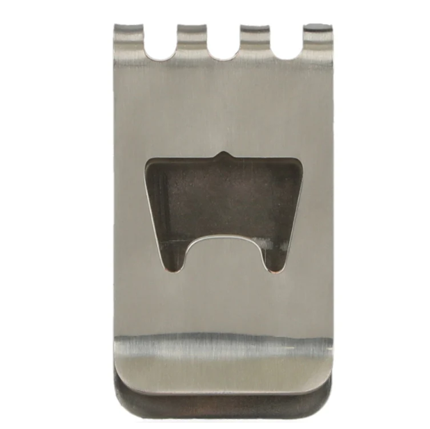 Bar & Shield Metal Money Clip- Brushed Nickel