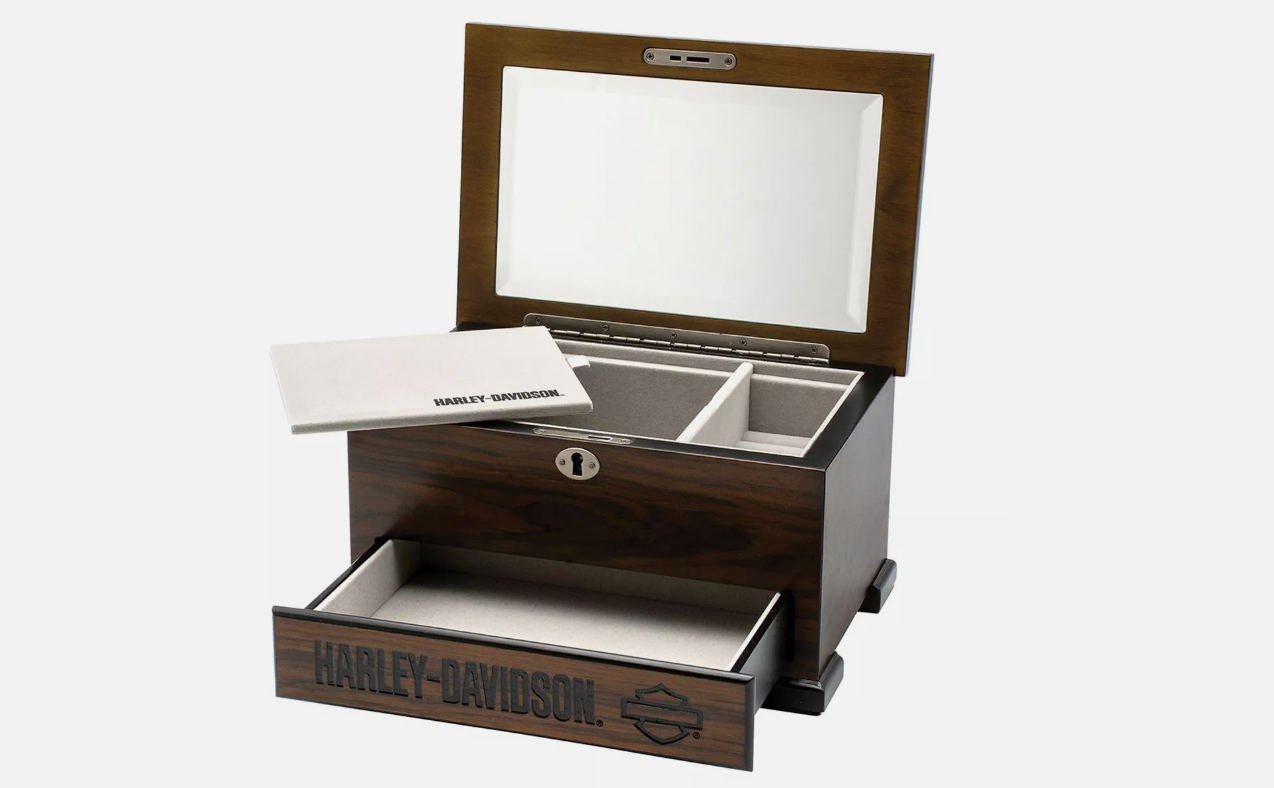 Harley-Davidson® Dark Brown Wood Jewelry Box