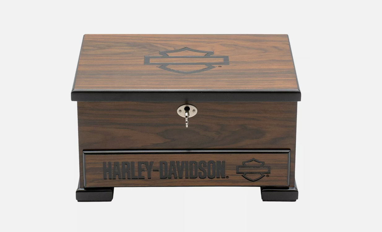 Harley-Davidson® Dark Brown Wood Jewelry Box