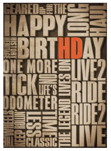 H-D Verbiage Birthday Card