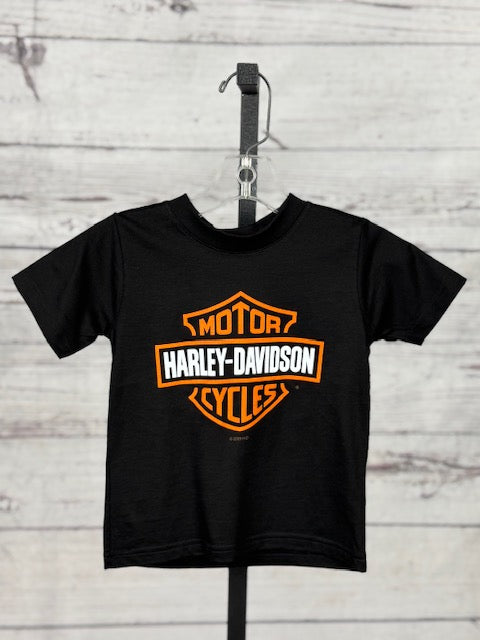 Kids’ Black Bar & Shield Short Sleeve Tee