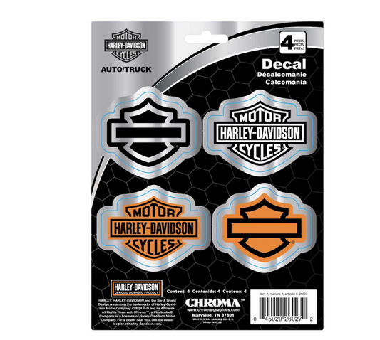 H-D Chromed B&S Decals 4-Piece