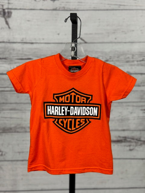 Kids’ Orange Bar & Shield Short Sleeve Tee