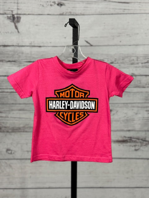 Kids’ Pink Bar & Shield Short Sleeve Tee