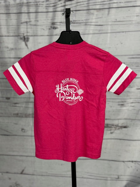 Stacked Name Pink Youth Tee