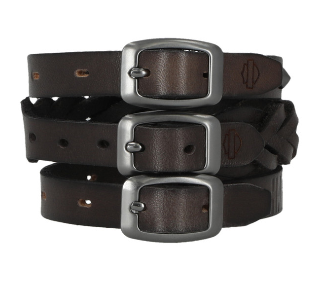 Men's Traditional Three Leather Cuff Set