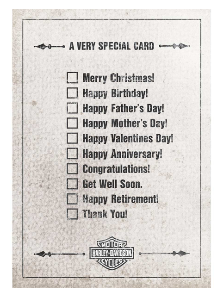 H-D Very Special Card