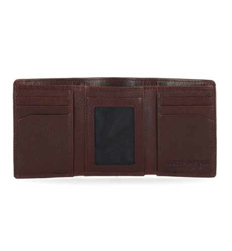 B&S Plate Trifold Wallet- Oxblood Brown